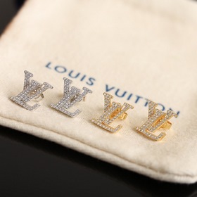 LV Iconic Серьги Серьги Кристаллы, инкрустированные в буквы брен