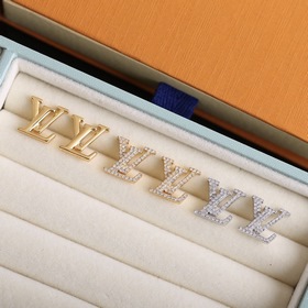Серьги LV Iconic Серьги Кристаллы, инкрустированные в буквы бренд