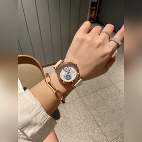 LV Louis Vuitton Tambour Monogram Bijou Циферблат молочно-белог