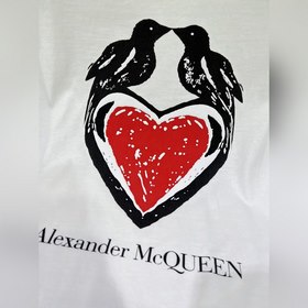 McQueen, модель для пар, модная футболка с круглым вырезом и коро