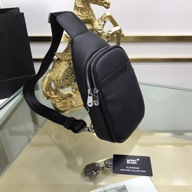 Мужская сумка на грудь Montblanc из кожи первого слоя, модель 661