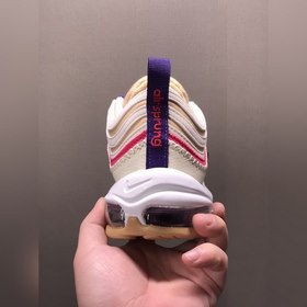 Nk Air Max 97 Air Sprung «Iron Grey» Бежево-фиолетовые кроссовки 