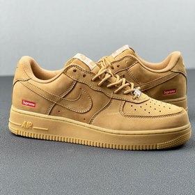 Supreme x Nike Air Force 1, цвет пшеничный Высококачественная мат