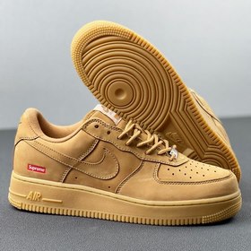 Supreme x Nike Air Force 1, цвет пшеничный Высококачественная мат