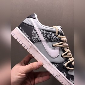 Nk Dunk Low «Retro» Vibe в стиле винтаж, деконструированные шнурк