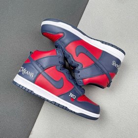 Supreme x Nike SB Dunk High Красно-синий Верхняя часть обуви вып