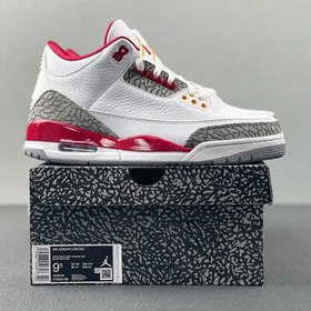 Кроссовки Air Jordan 3 бело-красные Размер： 40-47,5
