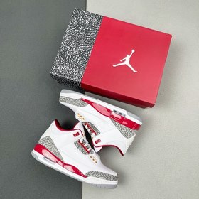 Кроссовки Air Jordan 3 бело-красные Размер： 40-47,5