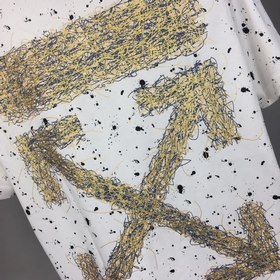 OFF WHITE Круглый вырез, короткий рукав, футболка для пар Импортн
