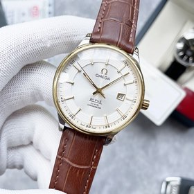 Элегантные мужские часы Omega, классический дизайн с тремя стрелк