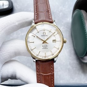Элегантные мужские часы Omega, классический дизайн с тремя стрелк