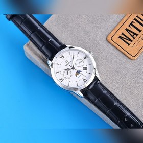 Мужские автоматические механические часы Omega Seamaster (черные,