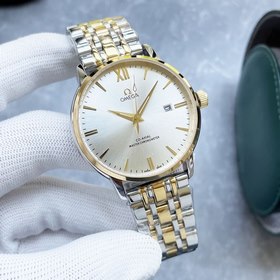 Элегантные мужские часы Omega, классический дизайн с тремя стрелк