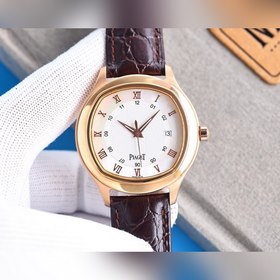 Элегантные мужские часы Ремешок： натуральная кожа и 316L (комфорт