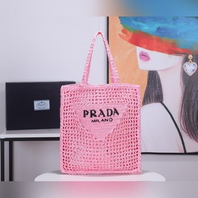 PRADA Сумка-тоут из фибрового рогожника, модель 1BG393 Эта мягка