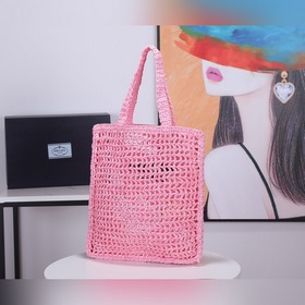 PRADA Сумка-тоут из фибрового рогожника, модель 1BG393 Эта мягка