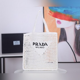 PRADA Сумка-тоут из фибрового рогожника, модель 1BG393 Эта мягка