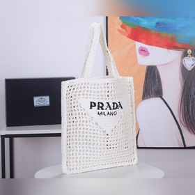 PRADA Сумка-тоут из фибрового рогожника, модель 1BG393 Эта мягка