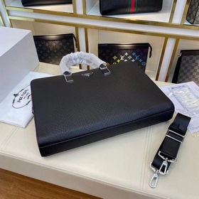 PRADA Мужская деловая сумка из кожи, модель 66615-1 Высококачеств