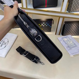 PRADA Мужская деловая сумка из кожи, модель 66615-1 Высококачеств