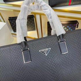 PRADA Мужская деловая сумка из кожи, модель 66615-1 Высококачеств