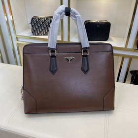 Prada PRADA Мужская деловая сумка из кожи, модель 8616-1 Высокока