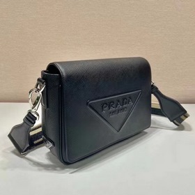 Мужская сумка через плечо PRADA с вышитым ремешком, модель 2VD046