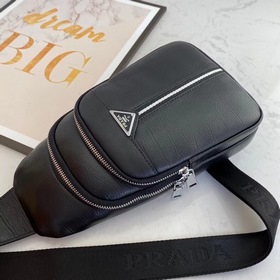 PRADA Летний поясной кожаный чехол для документов из кожи быка, м