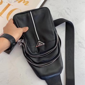 PRADA Летний поясной кожаный чехол для документов из кожи быка, м