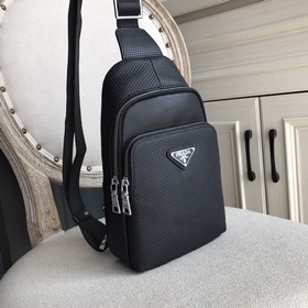 PRADA Мужская сумка через плечо из импортной кожи теленка, модель