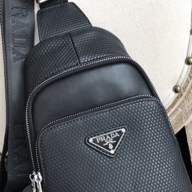 PRADA Мужская сумка через плечо из импортной кожи теленка, модель