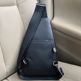 Мужская сумка через плечо PRADA из кожи первого слоя, черная, мод