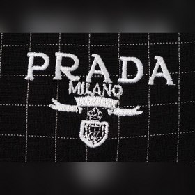 PRADA Весенние брюки Новая модель Ткань с черно-белым клетчатым у