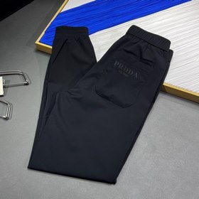 Классические брюки с логотипом бренда Prada Изготовлены из специ