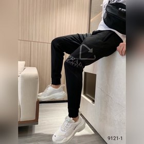 Классические брюки с логотипом бренда Prada Ткань изготовлена зак