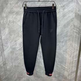 Классические брюки с логотипом бренда Prada Ткань изготовлена зак