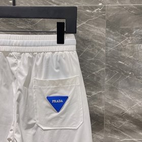 Классические брюки с логотипом бренда Prada Ткань изготовлена зак