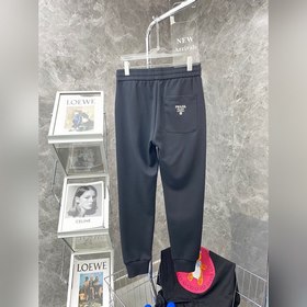 Классические брюки с логотипом бренда Prada Ткань изготовлена зак