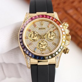 Rolex Внешний обод украшен сапфирами с радужным переходом цвета, 