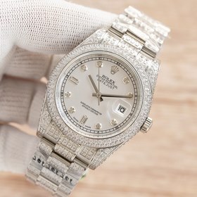 Мужские часы ROLEX с полным бриллиантовым убранством, диаметр 41 