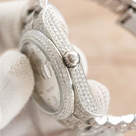 Мужские часы ROLEX с полным бриллиантовым убранством, диаметр 41 
