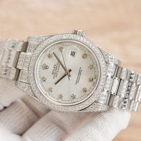 Мужские часы OLEX Rolex с полным бриллиантовым покрытием, диаметр
