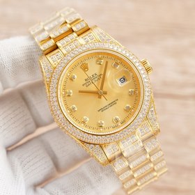 Мужские часы OLEX Rolex с полным бриллиантовым покрытием, диаметр