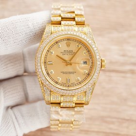 Мужские часы OLEX Rolex с полным бриллиантовым покрытием, диаметр