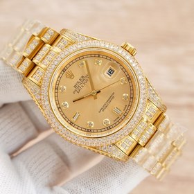 Мужские часы OLEX Rolex с полным бриллиантовым покрытием, диаметр