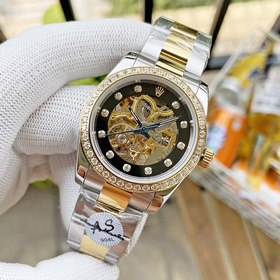 Роскошные мужские часы Rolex 36*13 мм . Эффектный ажурный дизайн,