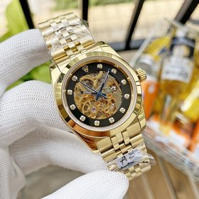 Роскошные мужские часы Rolex 36*13 мм. Экстравагантный ажурный ди