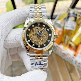 Роскошные мужские часы Rolex 36*13 мм. Экстравагантный ажурный ди