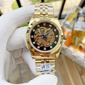 Роскошные мужские часы Rolex 36*13 мм. Экстравагантный ажурный ди