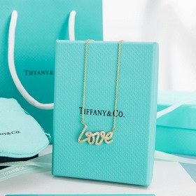 Tiffany LOVE буква, цепочка с бриллиантами Ожерелье из серебра 9